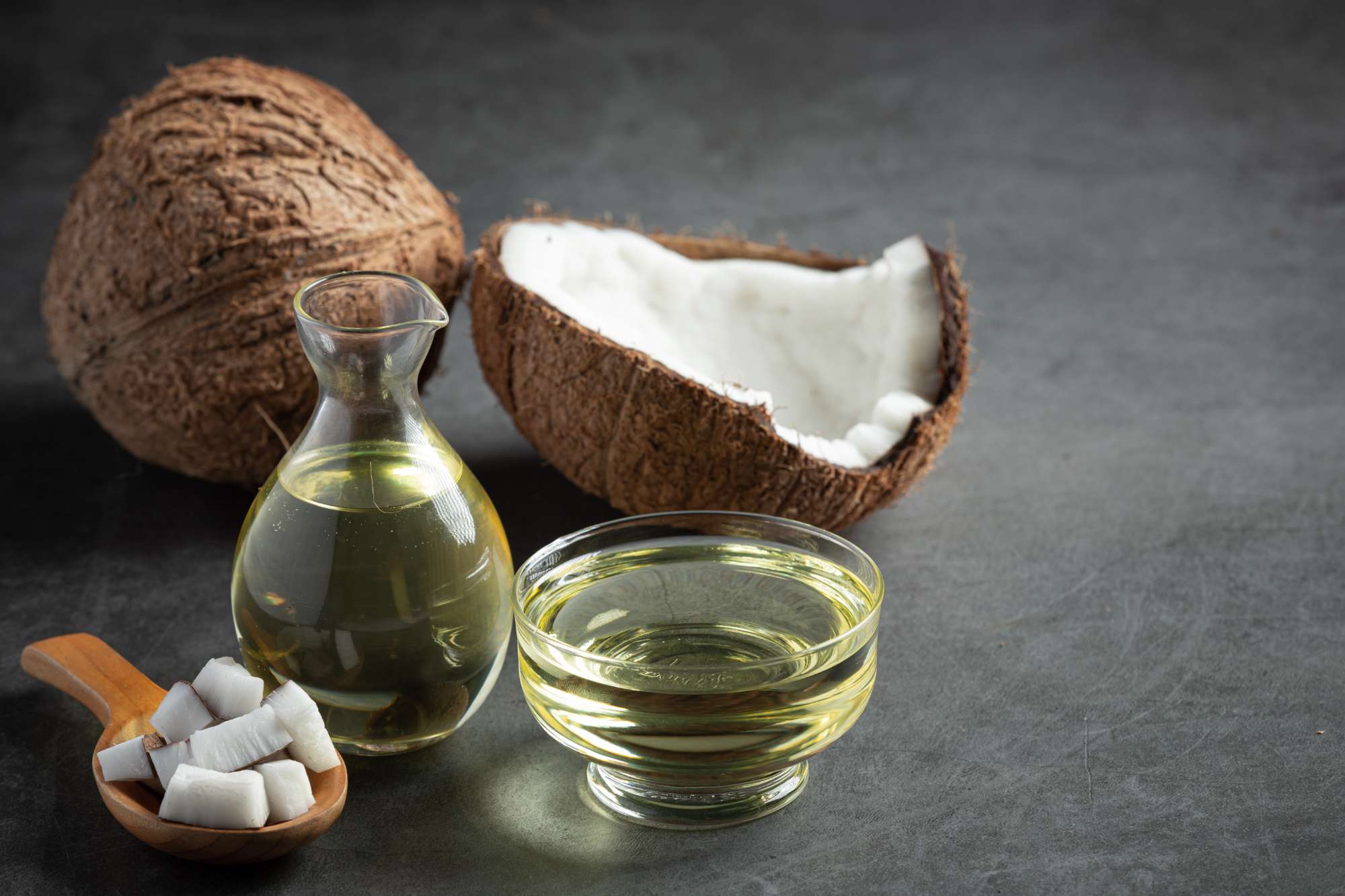 Coconut oil is high in saturated fats and doesn't contain cholesterol